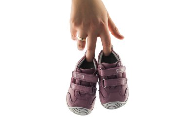 Beyaz arka plan üzerinde izole mavi Bebek Patiği