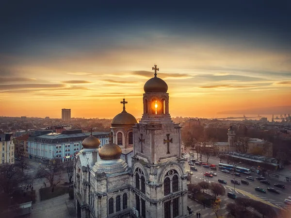 Cathedral of the Assumption in Varna, Aerial view — Stok Foto