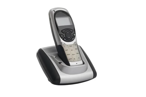 흰색 배경에 고립 된 무선 집 전화 — 스톡 사진