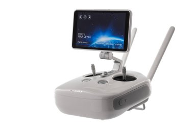 Varna, Bulgaristan - 05 Ocak 2016: Uzaktan denetleyici ile DJI indeks işlem Phan