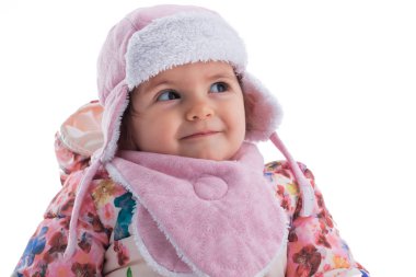 Bebek kız portre beyaz arka plan üzerinde