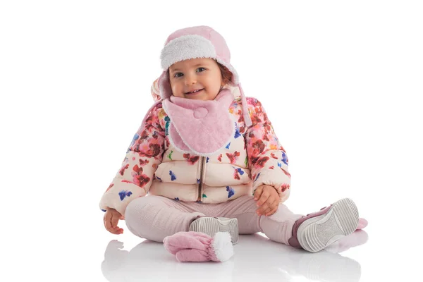 Adorable baby girl portrait on white background — Stock Photo, Image