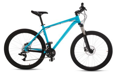 Blue mountain bike isolated on white background clipart