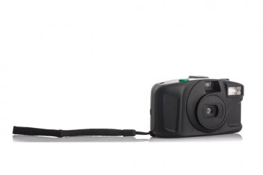 Beyaz arka plan üzerinde izole retro kamera