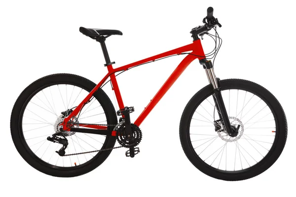 Red mountain bike isolated on white background — Stock Photo, Image