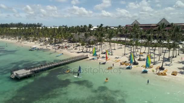 Punta Cana, Vídeo aéreo de Bavaro praia resort — Vídeo de Stock