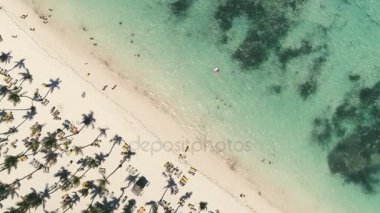 Cennet tropikal ada plaj Punta Cana, Dominik Cumhuriyeti Hava görünümünü. Yaz tatili