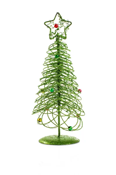 Kerstboom speelgoed op witte achtergrond achtergrond — Stockfoto