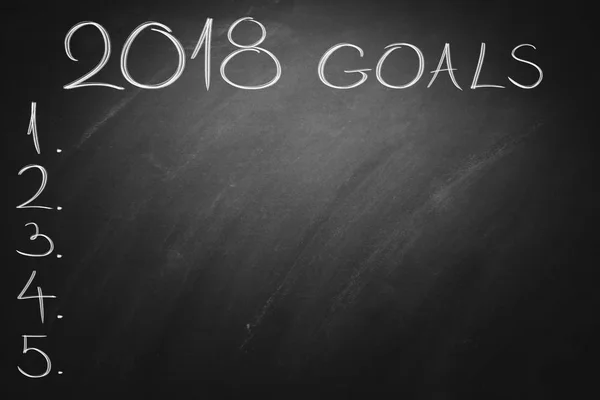 2018 Goals on green board. Chalkboard — Stock Photo, Image
