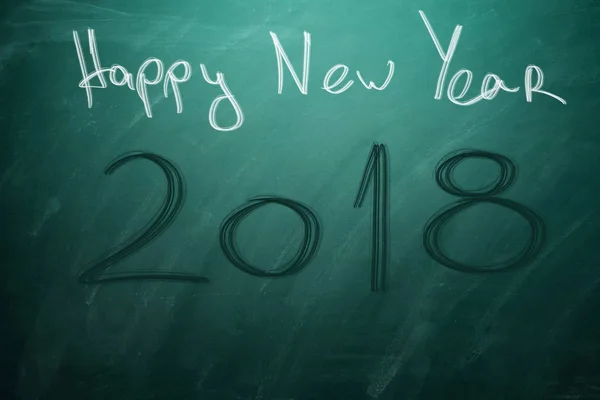 New year 2018 on green board. Chalkboard — Stock Photo, Image