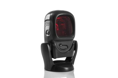 Beyaz arka plan üzerinde izole barkod okuyucu