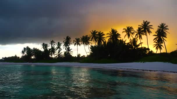 Solnedgången Efter Regn Och Tropisk Stranden Punta Cana Dominikanska Republiken — Stockvideo