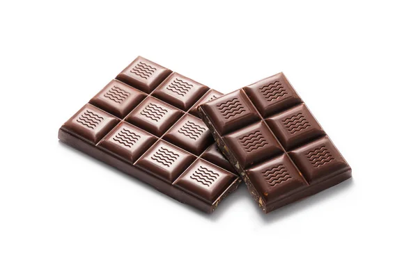 Handgemaakt, bio chocolade op wit wordt geïsoleerd — Stockfoto