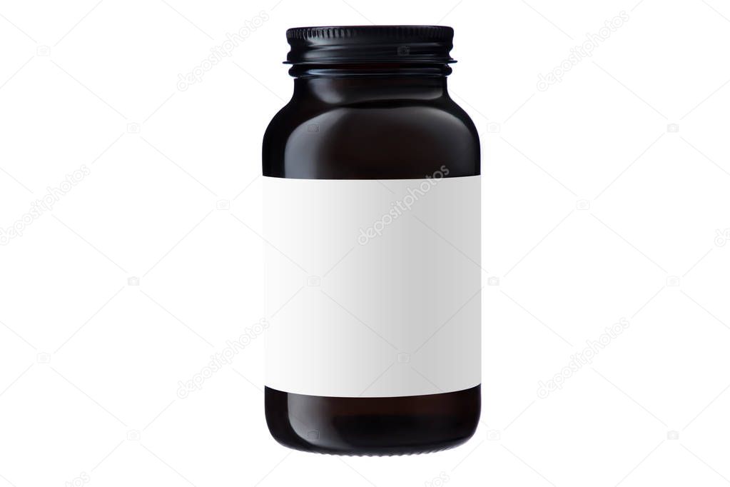 Pills bottle on a white background