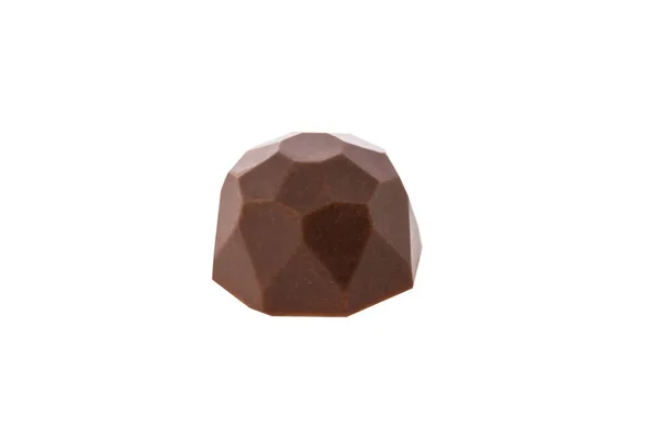 Caramella al cioccolato fatta a mano isolata su bianco — Foto Stock