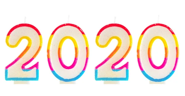 2020 frohes neues Jahr brennende Partykerzen — Stockfoto