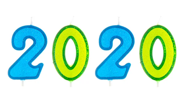2020 feliz ano novo queimando velas de festa — Fotografia de Stock