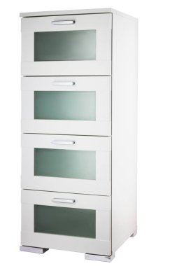 Modern beyaz dolap mobilyaları izole