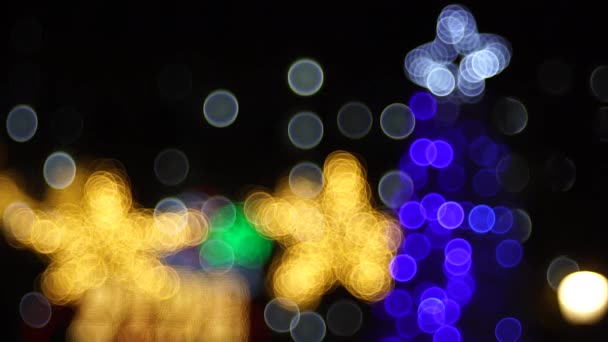 Shining Christmas Tree Lights Bokeh Background — 비디오