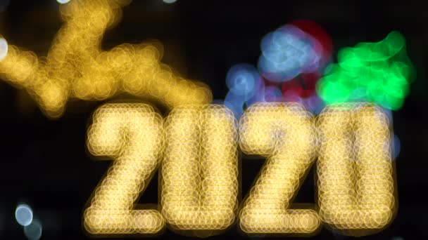 Schitterende Kerstboom Lichten Als Bokeh Achtergrond — Stockvideo