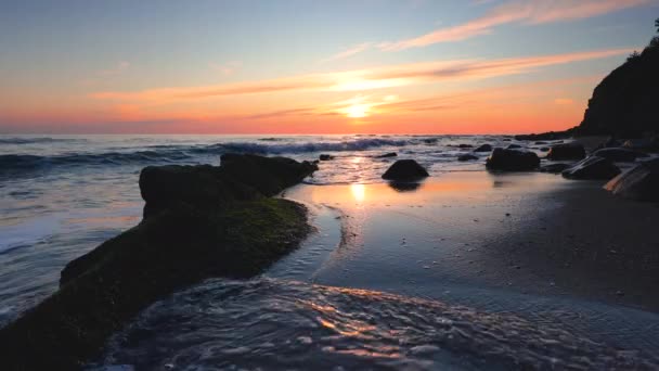 Sea Sunrise Beach Rocks Shore — 비디오