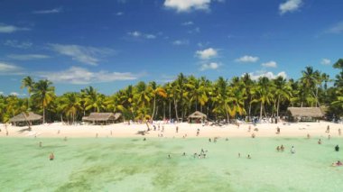 Punta Cana Tropikal tatil, Dominik Cumhuriyeti. Saona adası nın havadan görünümü.