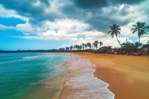 Pemandangan udara pantai tropis. Pantai Macao, Republik Dominika — Stok Foto