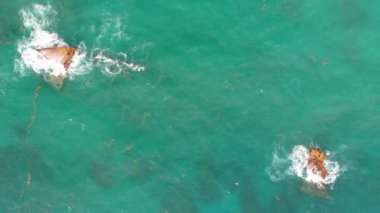 Karayip Denizi, Cruise veya sanayi gemisi kazasında tekne çöküyor. Punta Cana Plajı yakınında gemi batığı