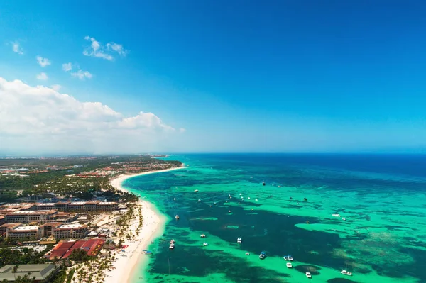 Pemandangan Udara Dari Pesawat Atas Punta Cana Republik Dominika — Stok Foto
