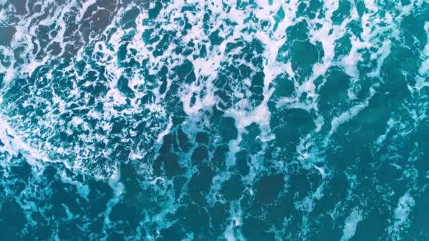 Aerial View Sea Waves Blue Water Background — Stock Video