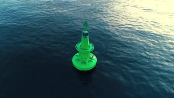 Phare Dans Mer Près Port Navigation Pour Les Navires Vue — Video