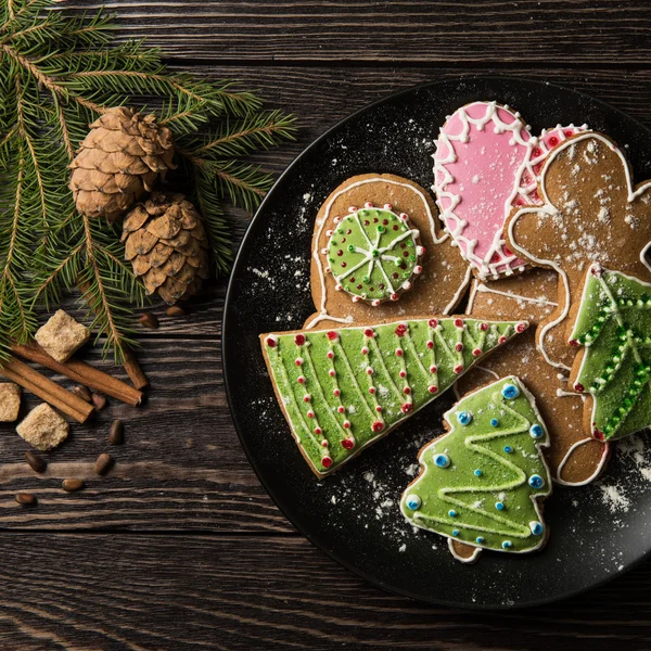 Año nuevo pan de jengibre casero — Foto de Stock