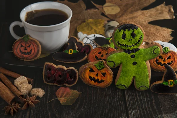 Homemade delicious ginger biscuits for Halloween Stock Image