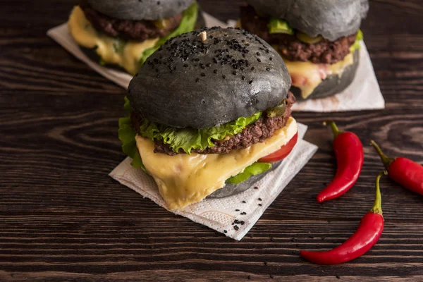 Big Black Burger — Stockfoto