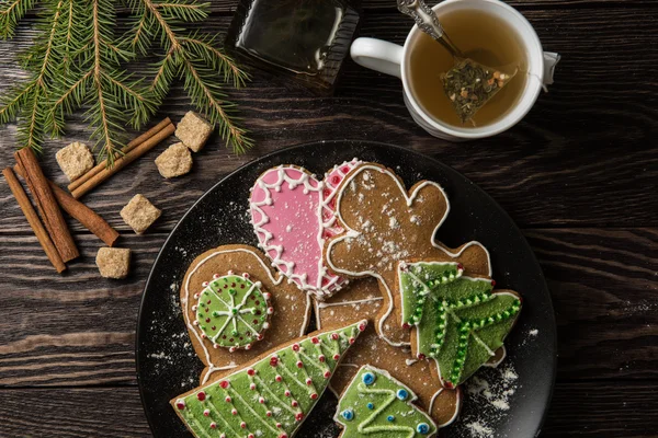 Año nuevo pan de jengibre casero — Foto de Stock