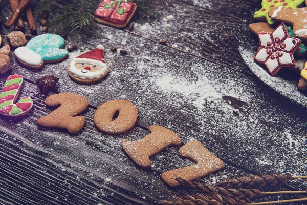 新 2017 年度の gingerbreads — ストック写真