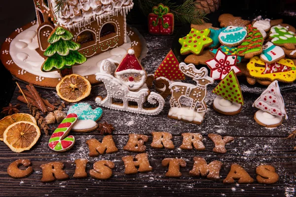 Gingerbreads for new years and christmas — Stock Photo, Image