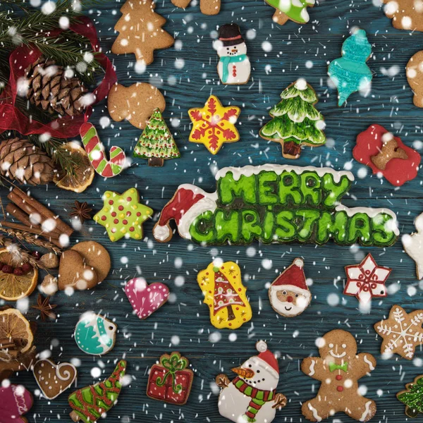 Gingerbreads for new years and christmas — Stock Photo, Image