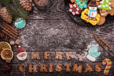 Gingerbreads ve yeni yıl ya da Noel için kahve