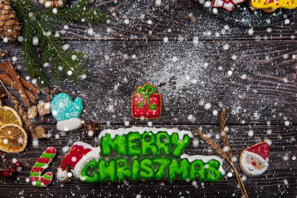Pierniki na nowe lata i Boże Narodzenie — Zdjęcie stockowe