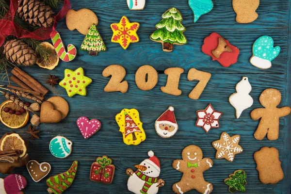 Perníčky pro 2017 novoroční — Stock fotografie