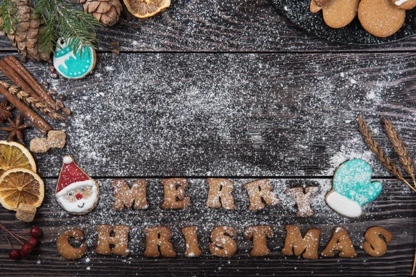 Gingerbitar för nya år och jul — Stockfoto