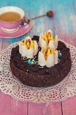 Pasta renk arka plan üzerinde