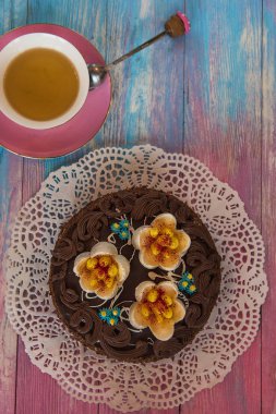 Pasta renk arka plan üzerinde