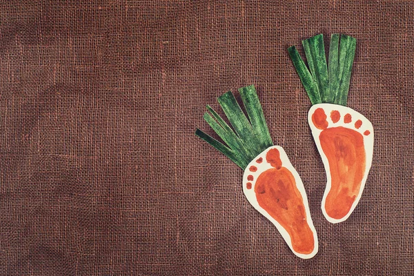 Handmade foot-shaped carrot — Stock Photo, Image