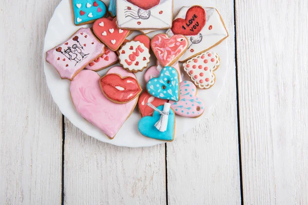 Gingerbreads for Valentines Day — Stock Photo, Image