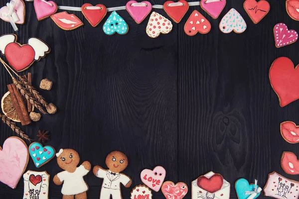 Gingerbreads voor Valentines Day — Stockfoto