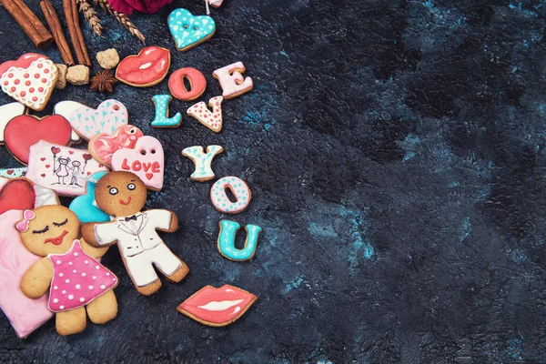 Panes de jengibre para San Valentín — Foto de Stock