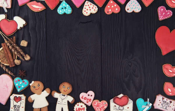Gingerbreads Valentin-nap — Stock Fotó