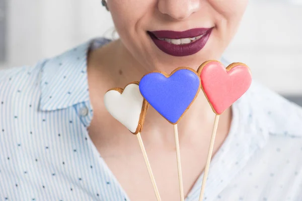 Labios y corazones —  Fotos de Stock